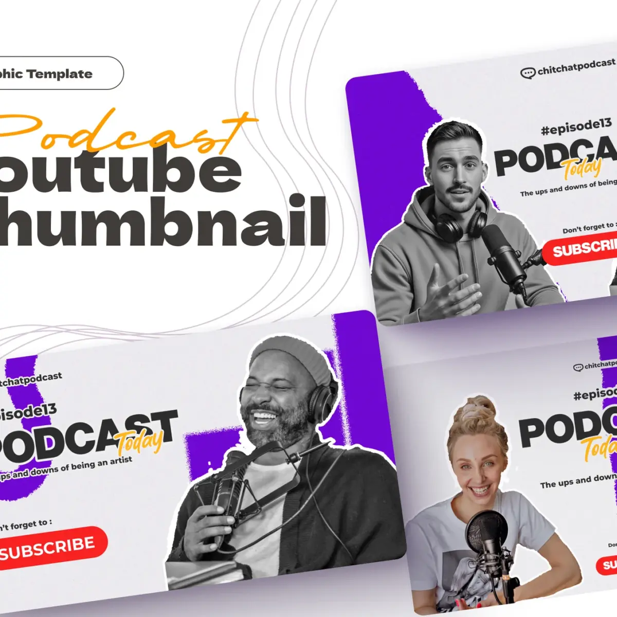 Modern YouTube Podcast Thumbnail Design